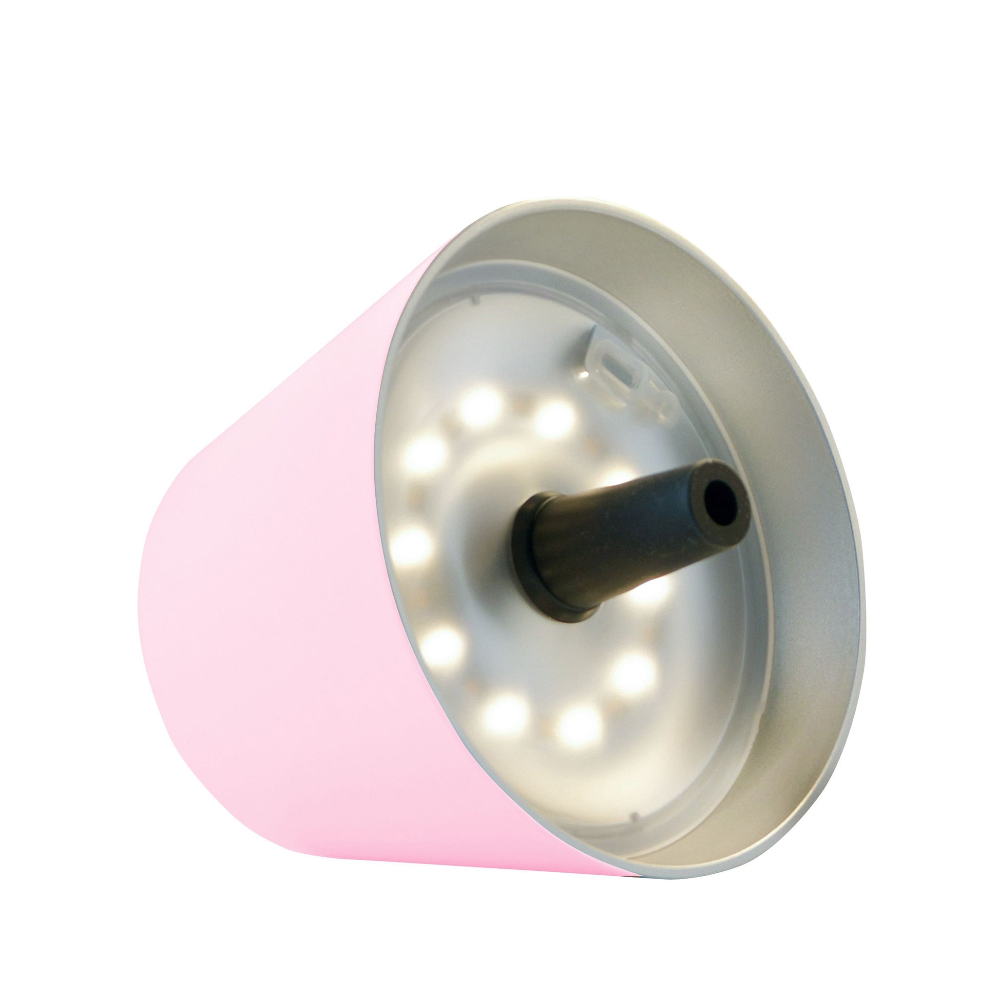 Sompex Top 2.0 Roze│Oplaadbare Flessenlamp│art. 72535│liggend op zijkant met witte verlichting