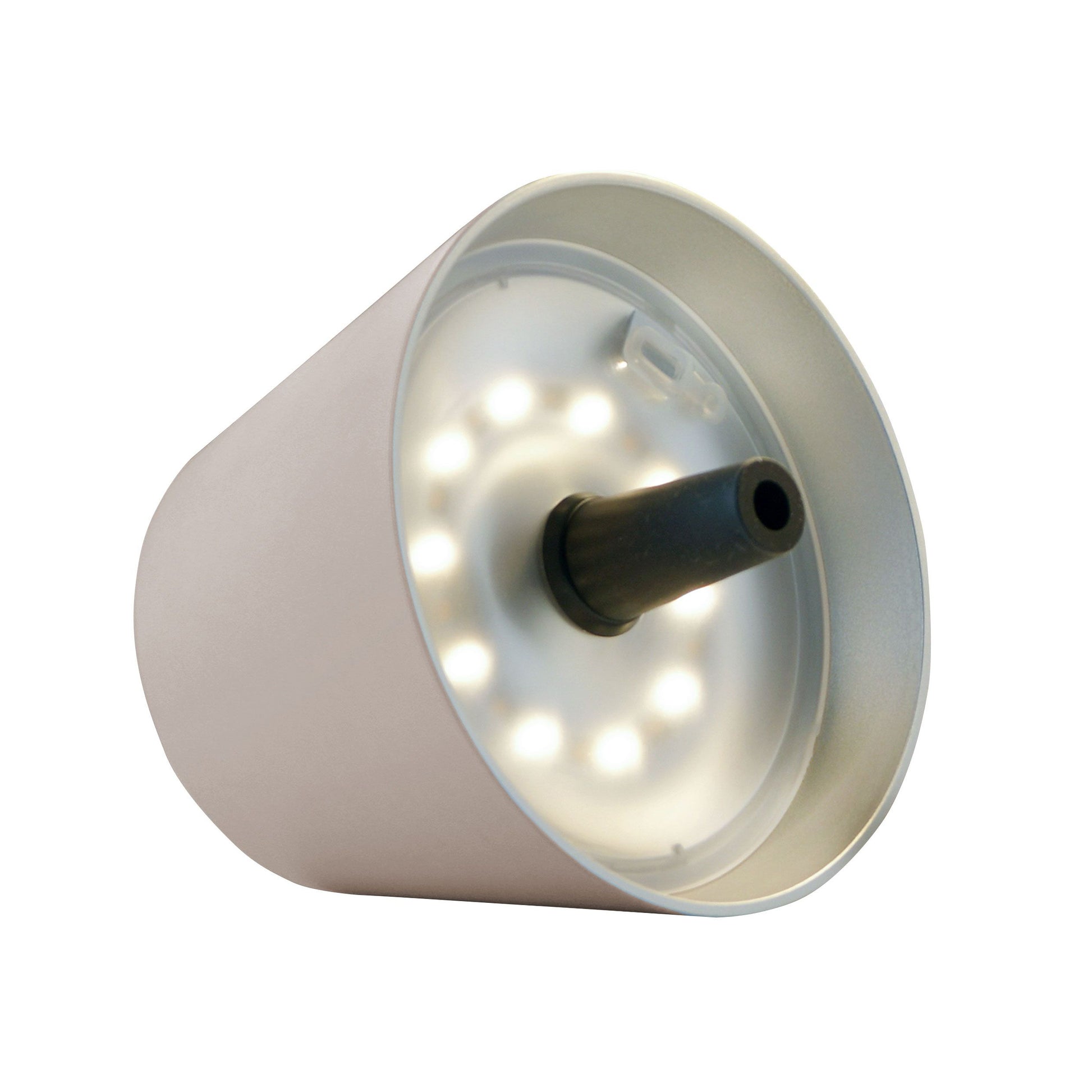 Sompex Top 2.0 Oplaadbare Flessenlamp│Sand│Buitenverlichting│art. 72528│liggend met witte verlichting aan