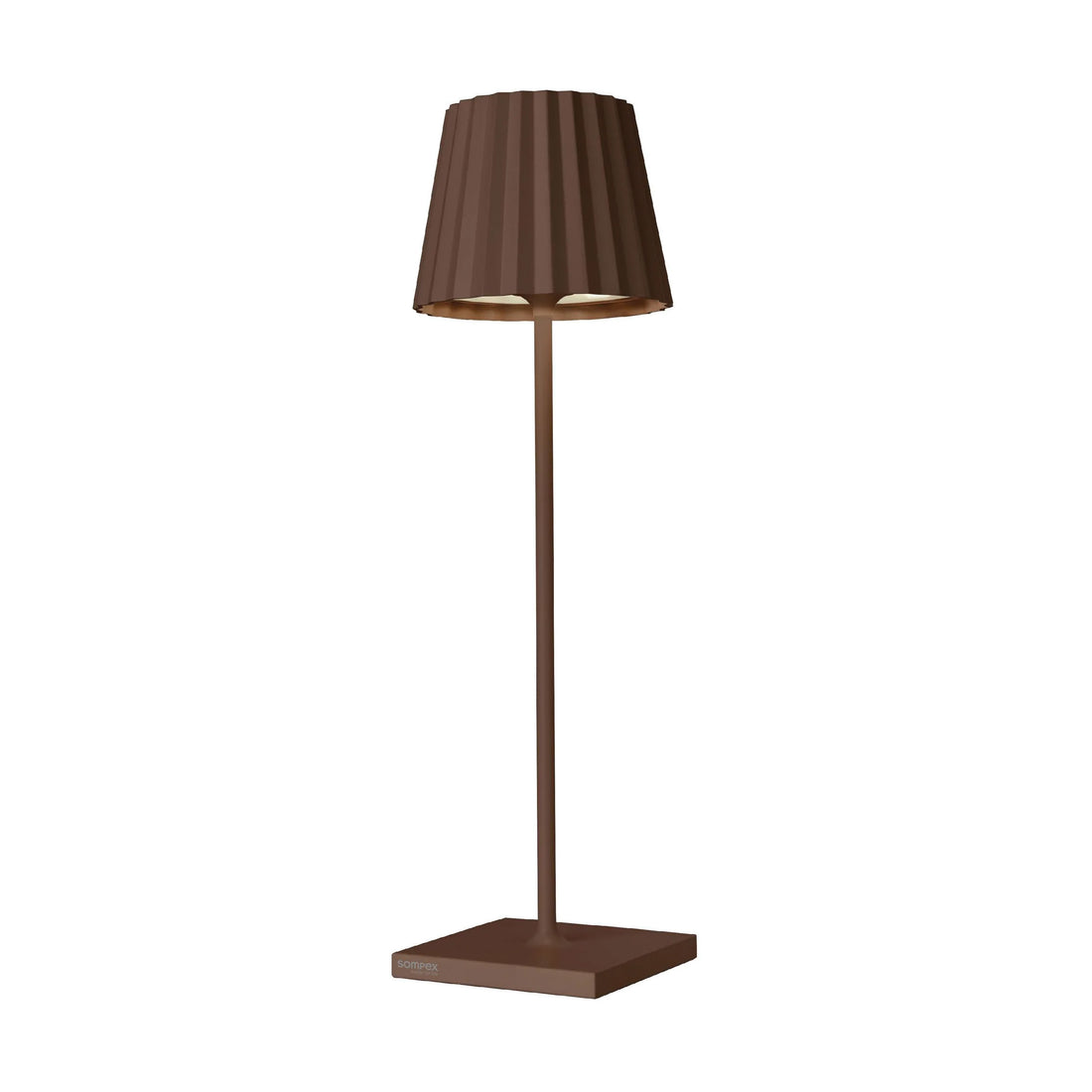 Sompex Troll 2.0 Roestbruin│Oplaadbare Tafellamp│Buitenverlichting│art. 78173│voorkant met witte achtergrond