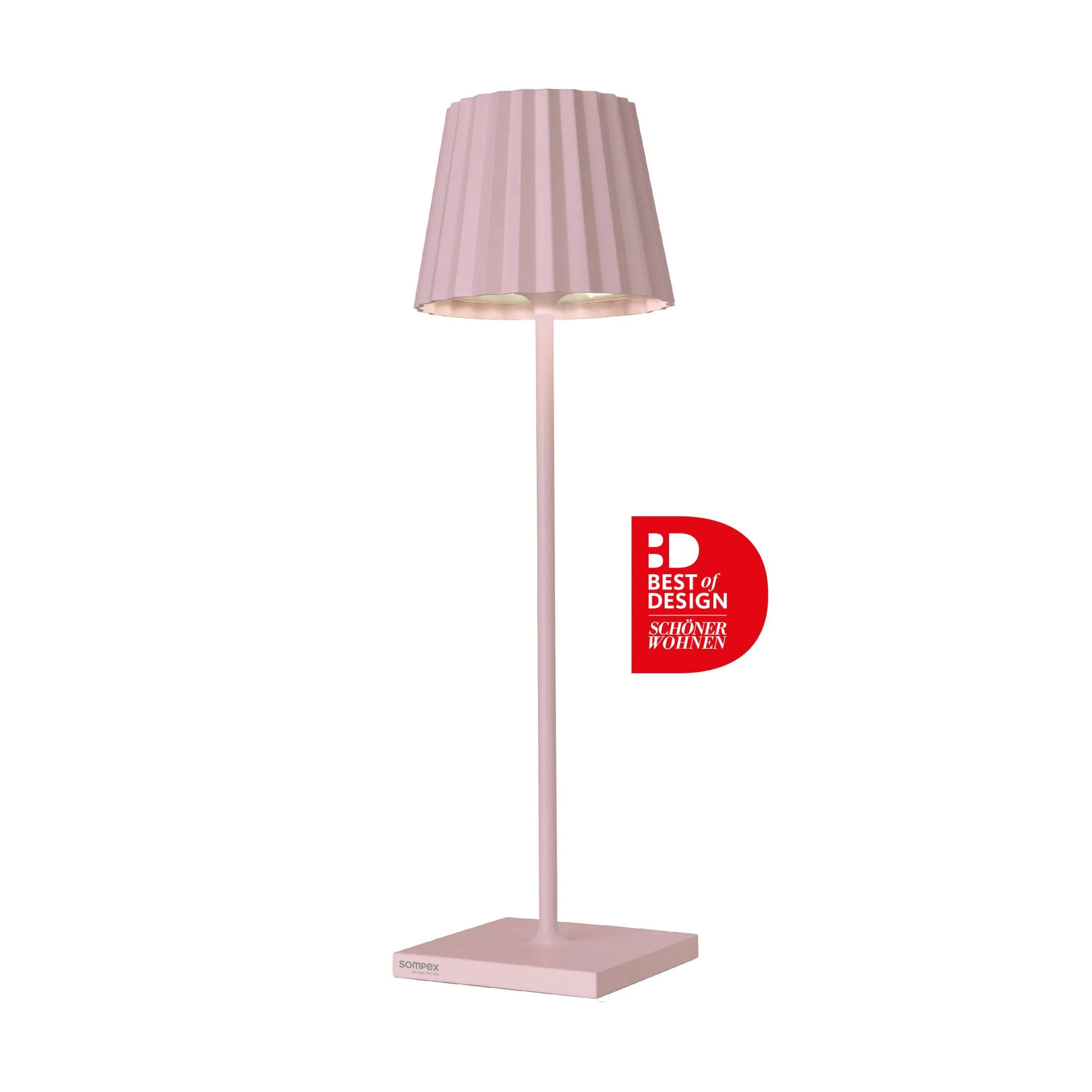 Sompex Troll 2.0 Roze│Oplaadbare tafellamp│Buitenverlichting│art. 78177│met logo best of Design
