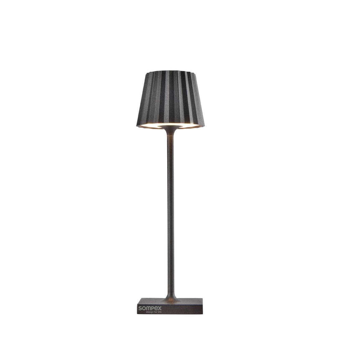Sompex Troll Nano Antraciet│Oplaadbare Tafellamp│Buitenlamp│art. 78580│Voorkant met witte achtergrond