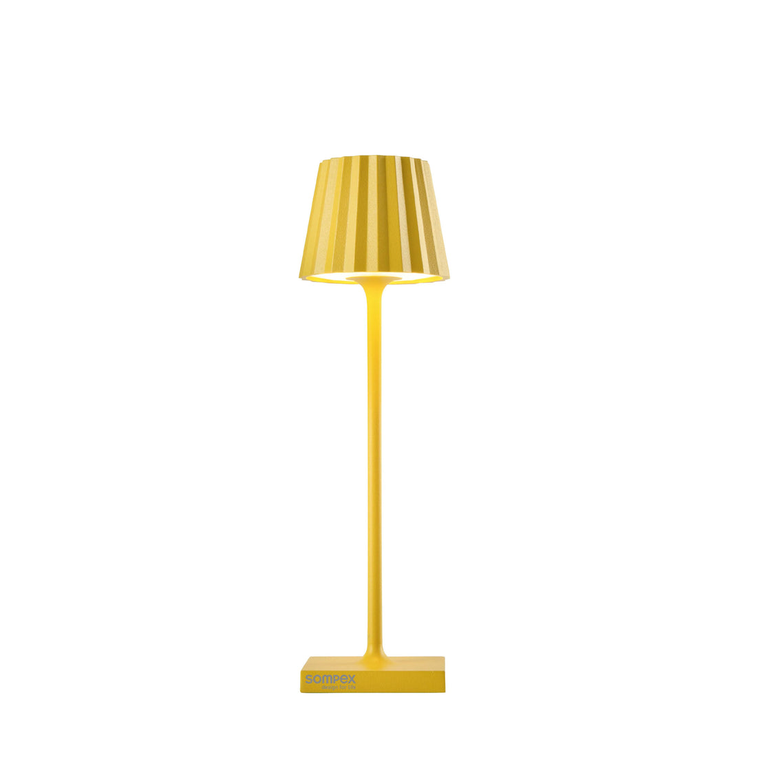 Sompex Troll Nano Geel│Oplaadbare Tafellamp│Buitenverlichting│art. 78572│voorkant met witte achtergrond