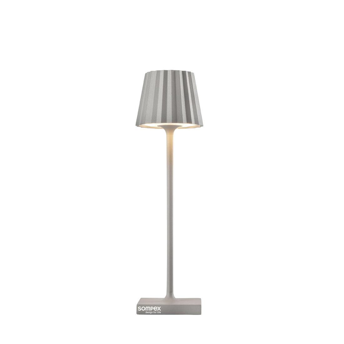 Sompex Troll Nano Grijs│Oplaadbare Tafellamp│Buitenverlichting│art. 78585│voorkant met witte achtergrond