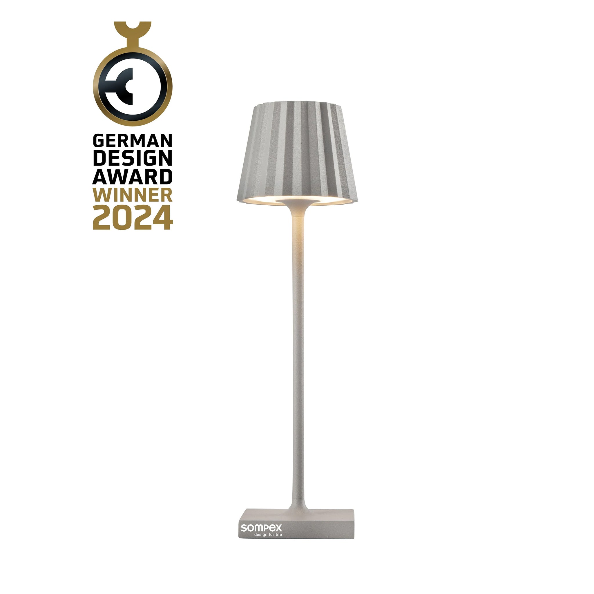 Sompex Troll Nano Grijs│Oplaadbare Tafellamp│Buitenverlichting│art. 78585│logo German Design Award Winner 2024