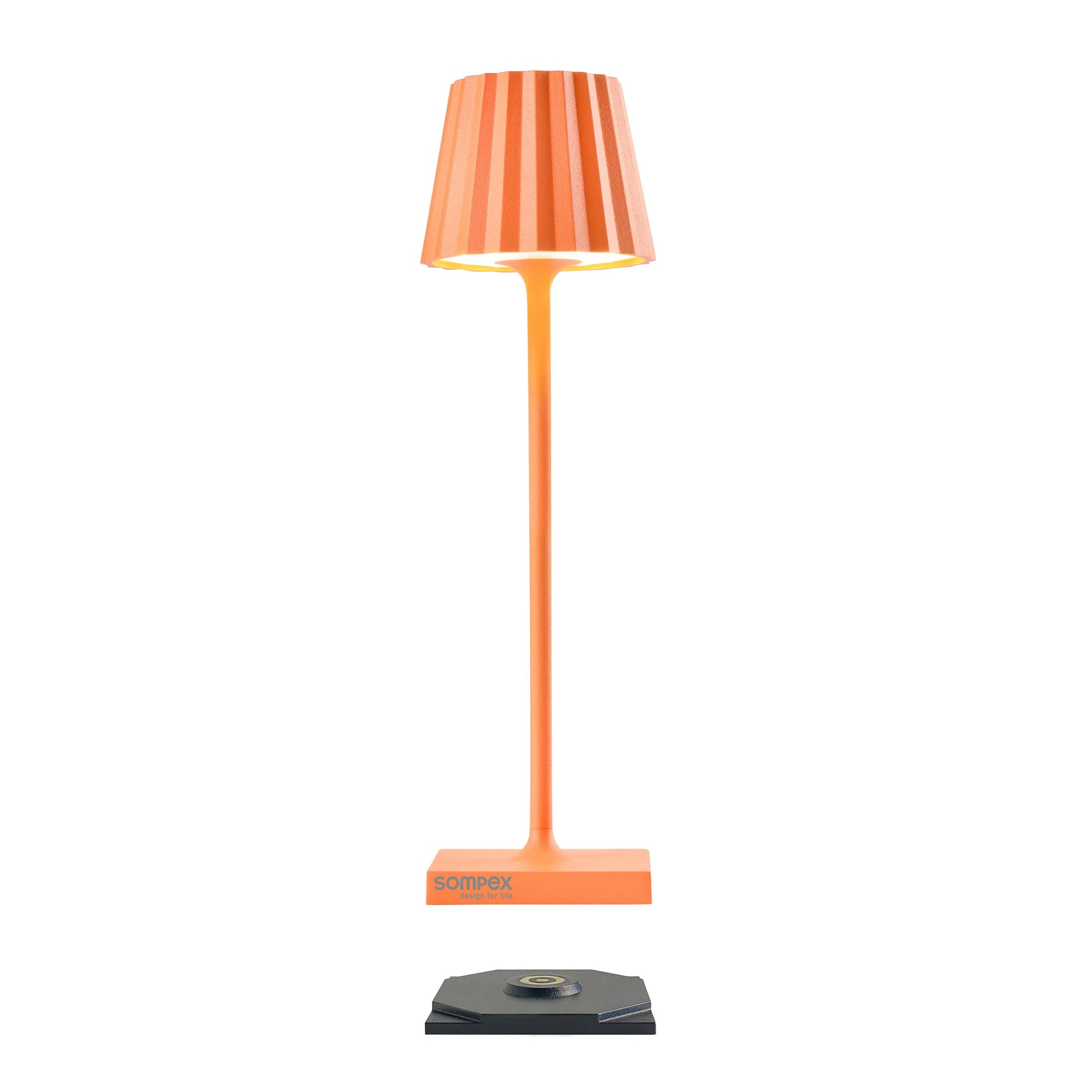 Sompex Troll Nano Oranje│Oplaadbare Tafellamp│Buitenverlichting│art. 78576│met draadloze oplader