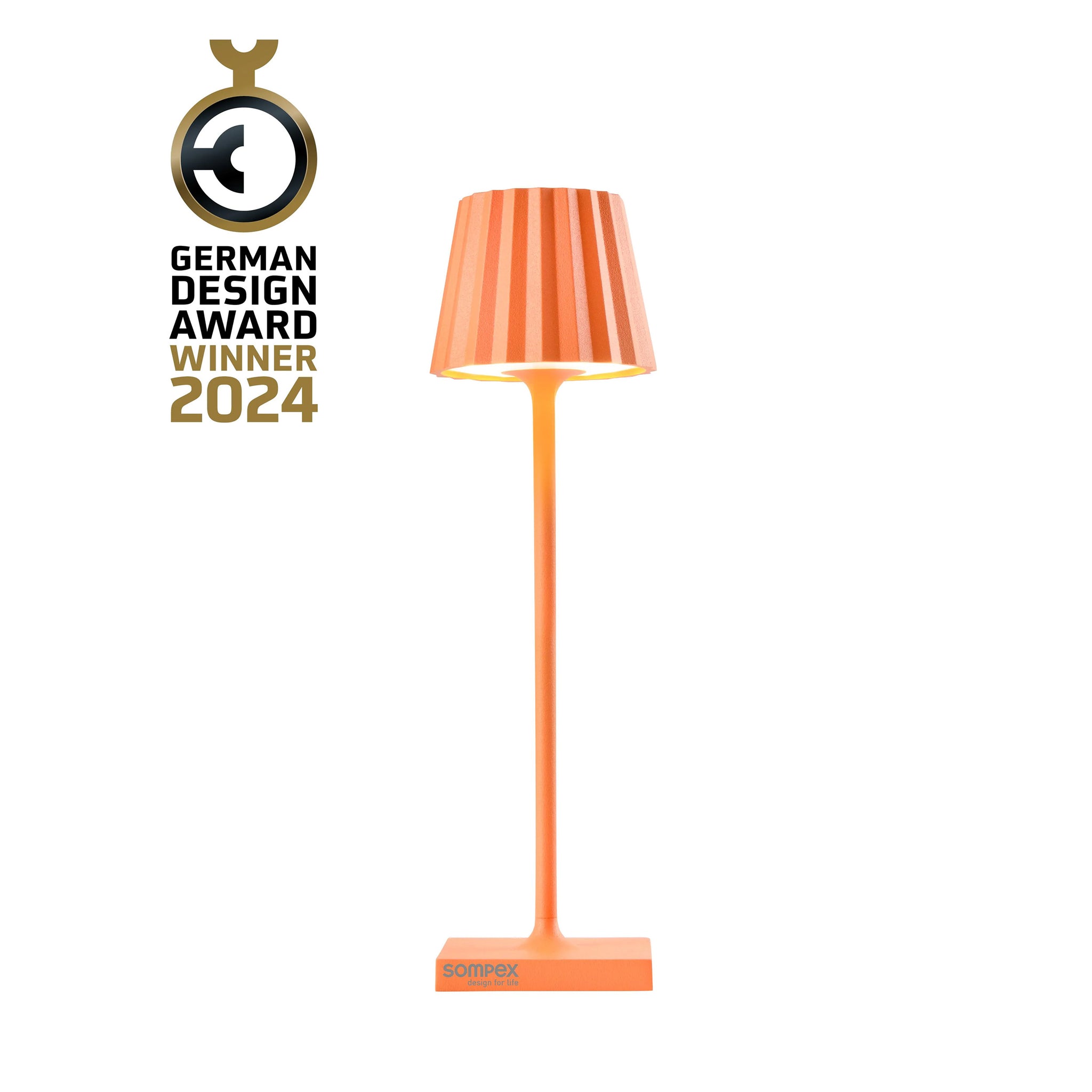 Sompex Troll Nano Oranje│Oplaadbare Tafellamp│Buitenverlichting│art. 78576│met logo German Design Award Winner 2024