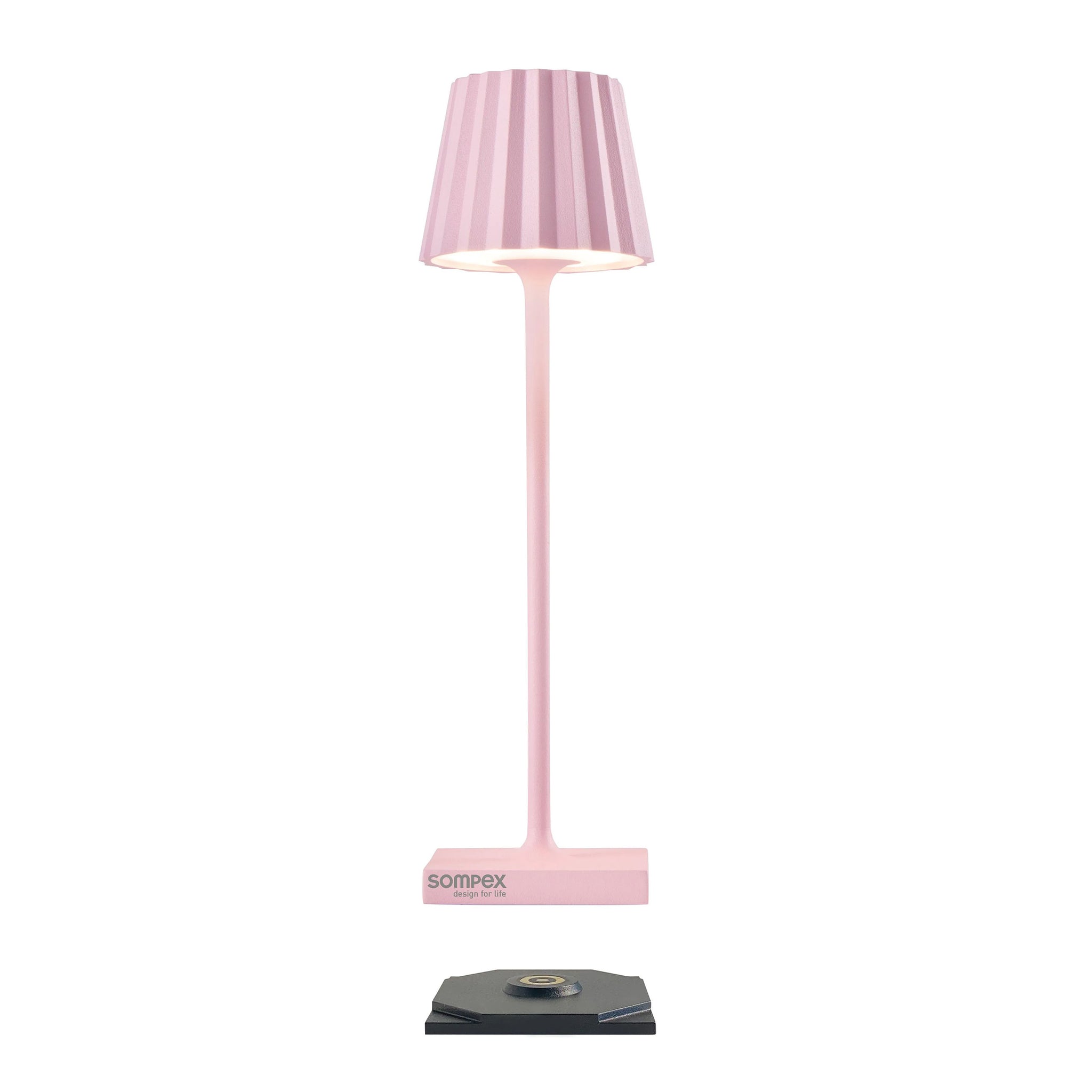 Sompex Troll Nano Roze│Oplaadbare Tafellamp│Buitenverlichting│art. 78577│met draadloze oplader