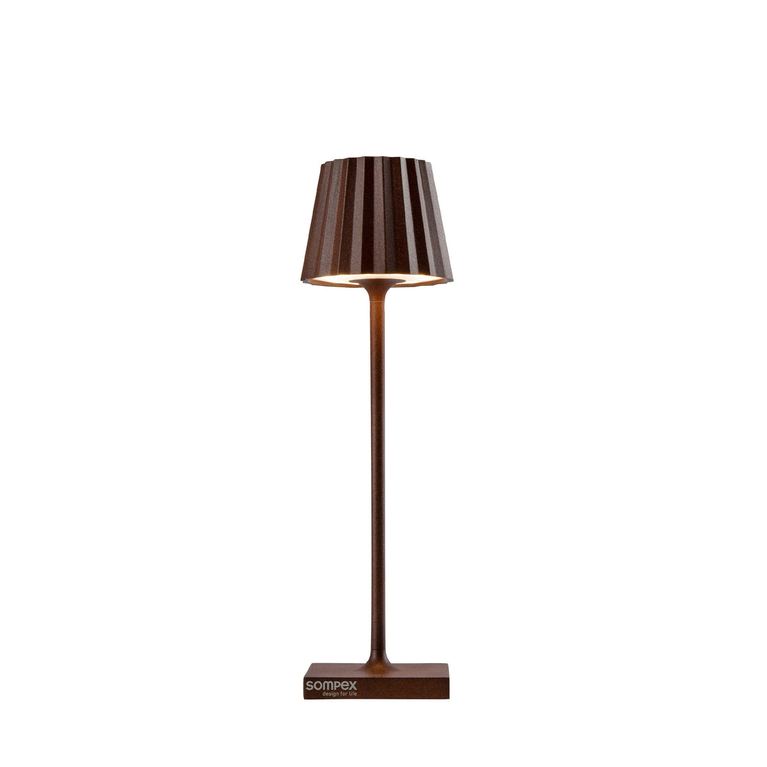 Sompex Troll Nano Roestbruin│Oplaadbare Tafellamp│Buitenverlichting│art. 78573│voorkant met witte achtergrond
