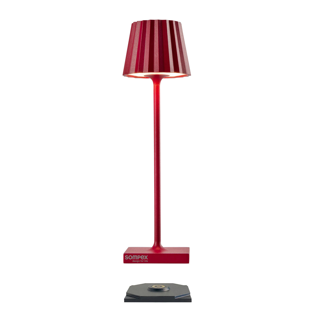 Sompex Troll Nano Rood│Oplaadbare Tafellamp│Buitenverlichting│art. 78581│voorkant met witte achtergrond