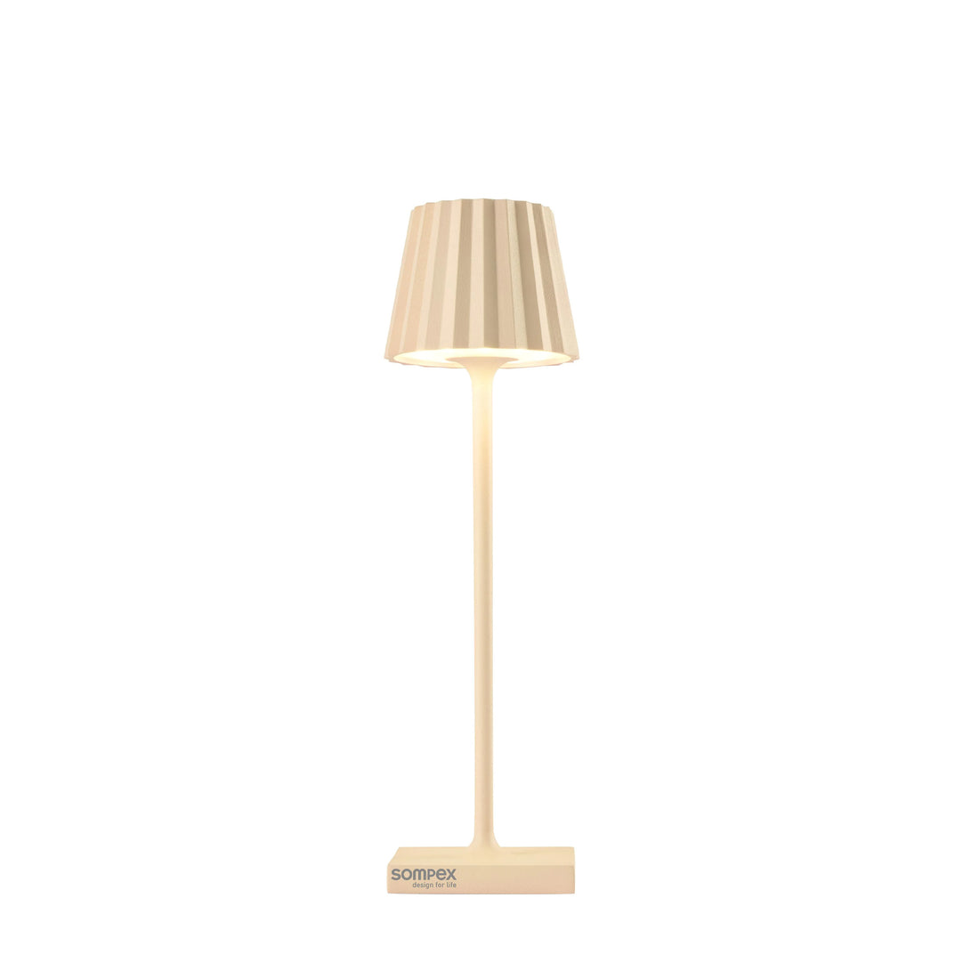 Sompex Troll Nano Sand│Oplaadbare Tafellamp│Buitenverlichting│art. 78584│voorkant met witte achtergrond