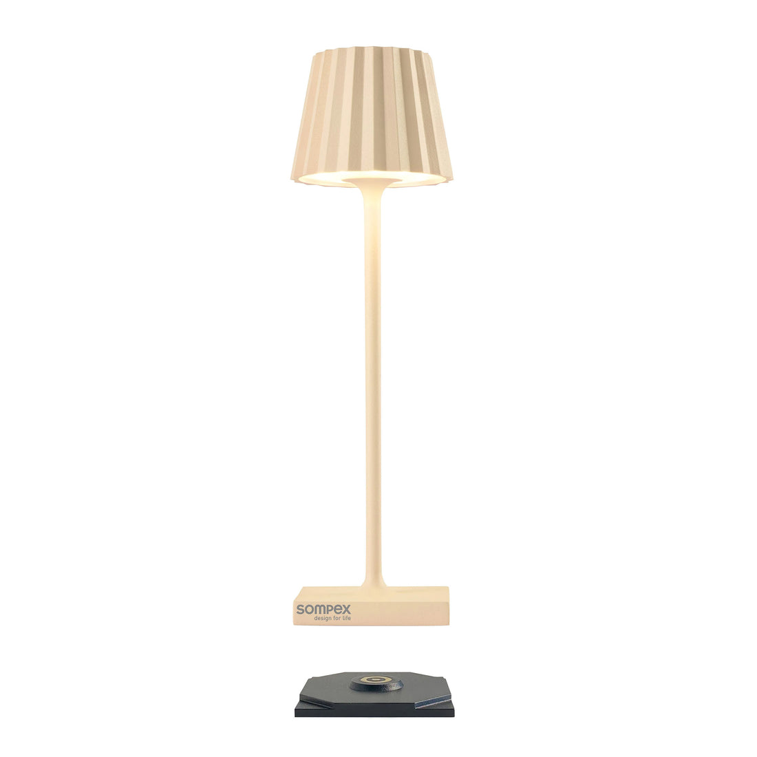 Sompex Troll Nano Sand│Oplaadbare Tafellamp│Buitenverlichting│art. 78584│voorkant met witte achtergrond