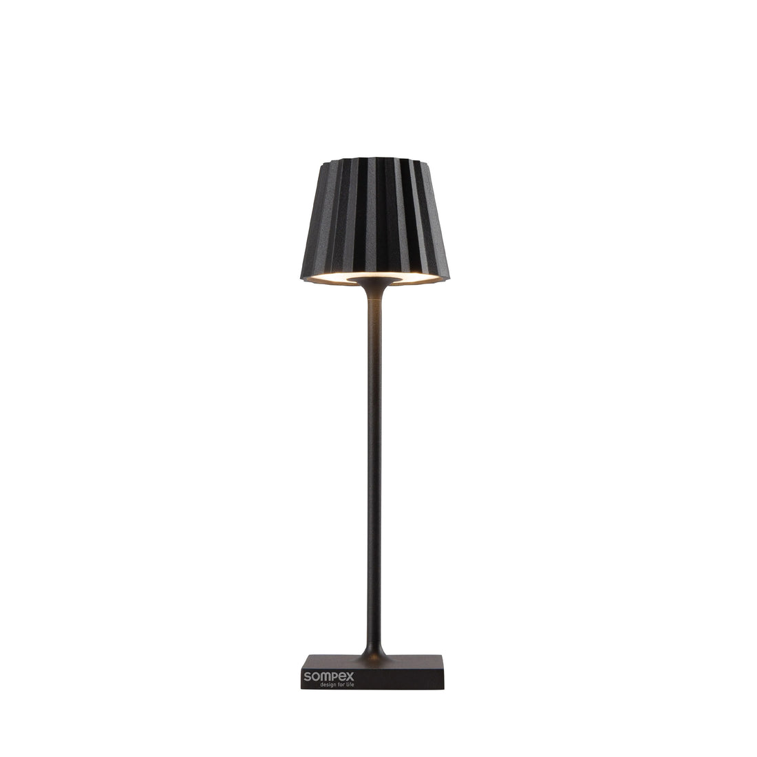 Sompex Troll Nano Zwart│Oplaadbare Tafellamp│Buitenverlichting│art. 78571│voorkant met witte achtergrond