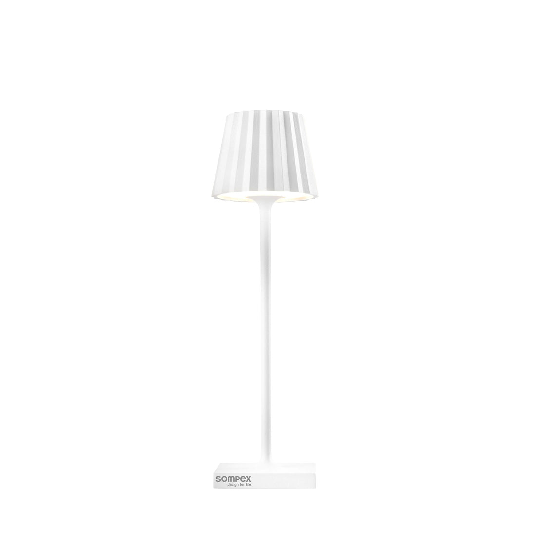 Sompex Troll Nano Wit Oplaadbare Tafellamp│Buitenverlichting│art. 78570│voorkant met witte achtergrond