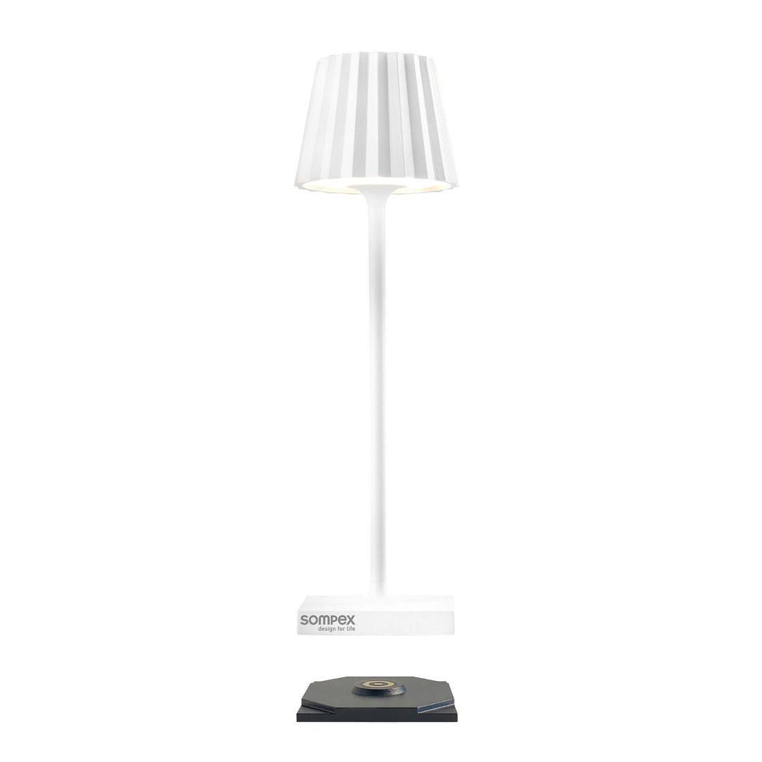 Sompex Troll Nano Wit Oplaadbare Tafellamp│Buitenverlichting│art. 78570│voorkant met witte achtergrond