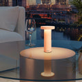 Sompex Volume Oplaadbare Tafellamp Apricot│art. 78537│op glazen buitentafel