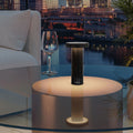 Sompex Volume Oplaadbare Tafellamp Zwart│art. 78531│op glazen buitentafel