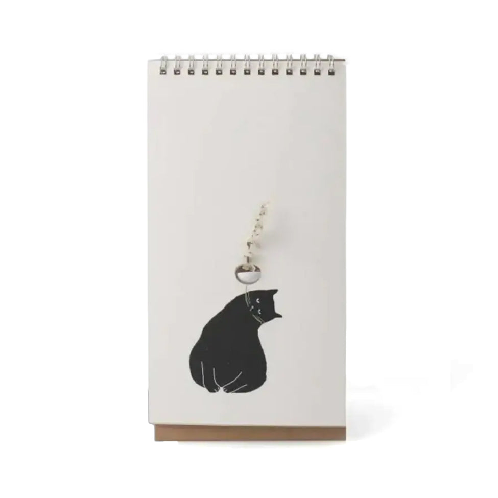 Flip Vase Kat Spextrum - vooraanzicht met een tekening van een zwarte kat die een takje in zijn bek houdt