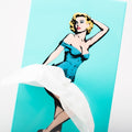 Tissue Up Girl Lichtblauw | Tissuebox Retro Pin Up - Close up voorzijde