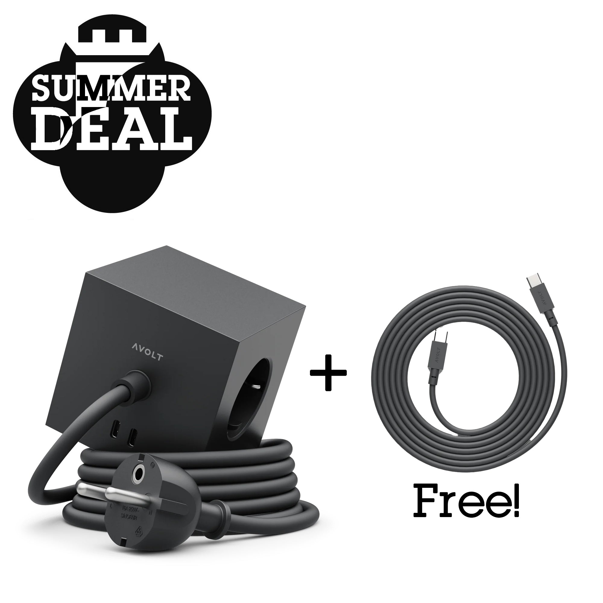 Summer Deal! Avolt Square 1 + Cable 1│Stockholm Black