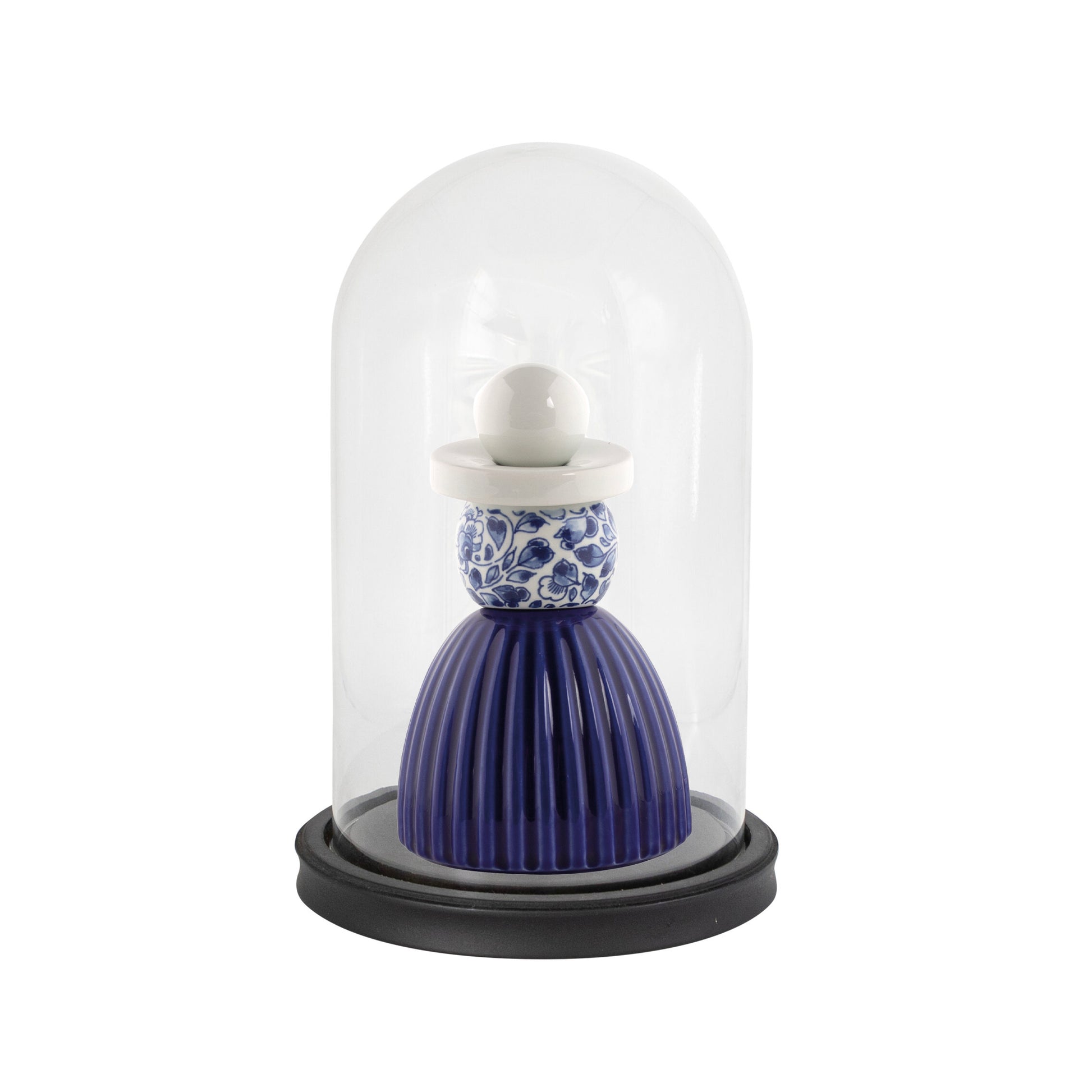Glazen Stolp Royal Delft│art. 00630200│Met Proud Mary Cbalt Flower Pattern