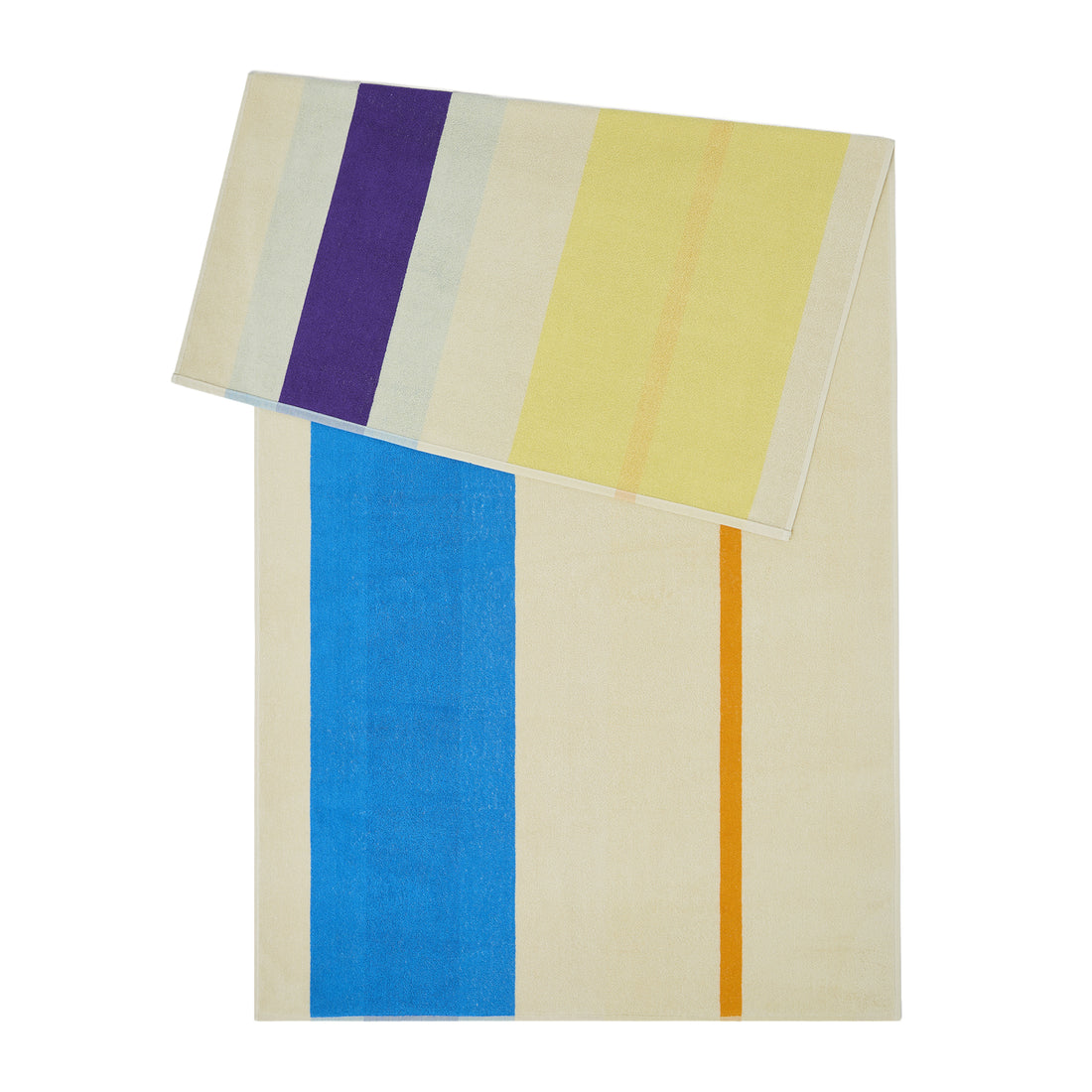 Strandlaken Martens & Martens Aqua Orange Purple & Yellow Suite702│art. CMMTT90AQORPUYE│voorkant met omvouw