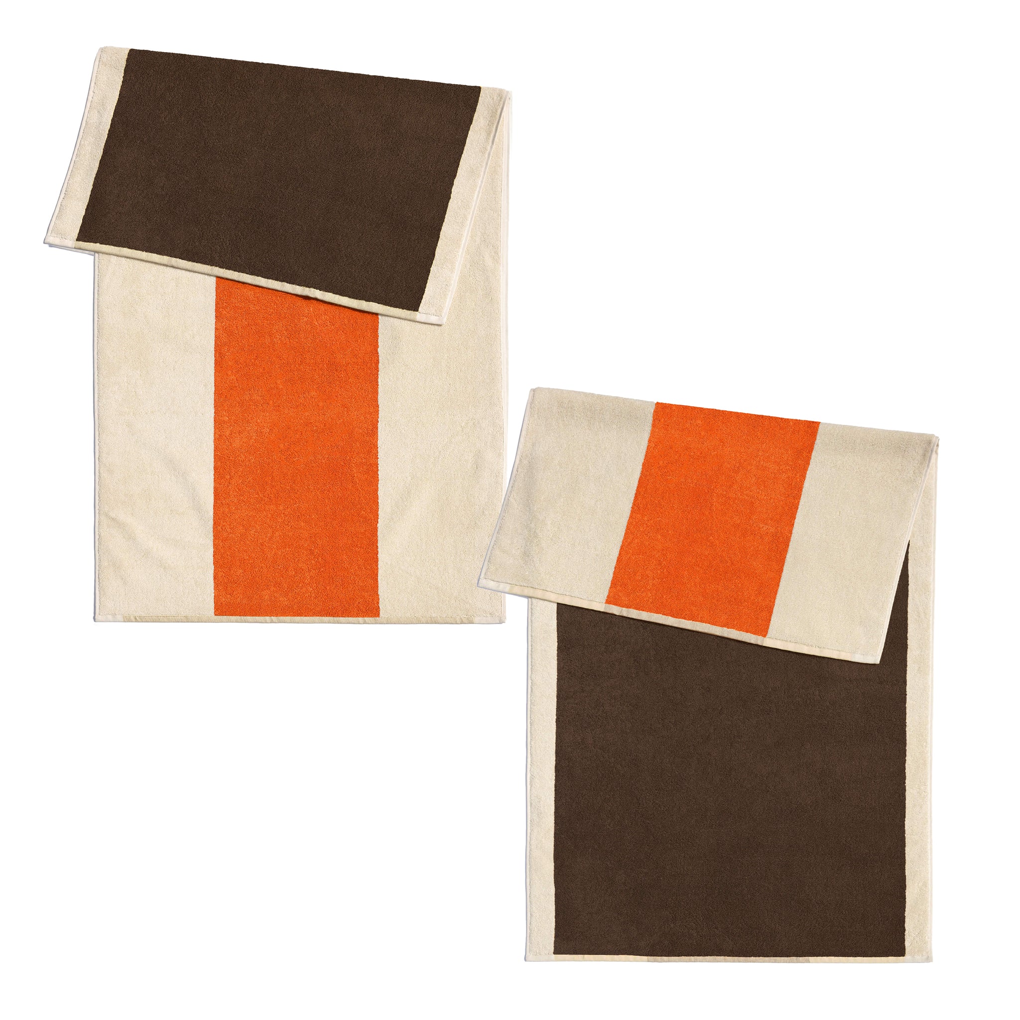 Strandlaken Martens&Martens Royal Orange&Brown│Suite702│art. MMTT90ORBR│voor  en achterkant