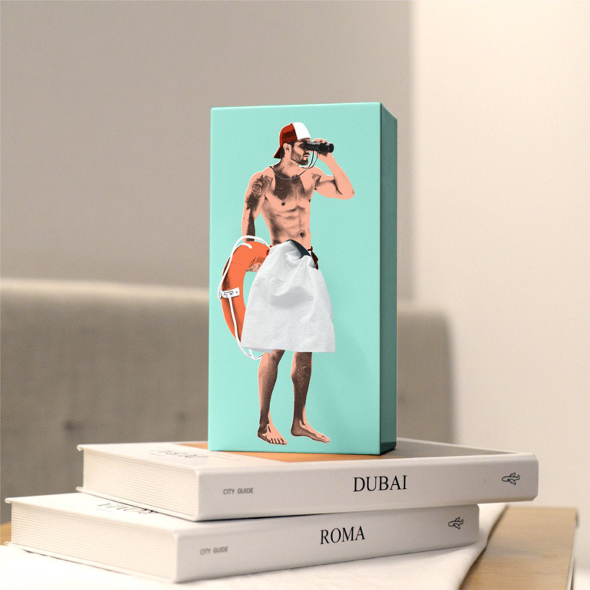 Tissue Up Boy Standwacht Blauw│Spextrum│art. TG006MAT│op stapel boeken