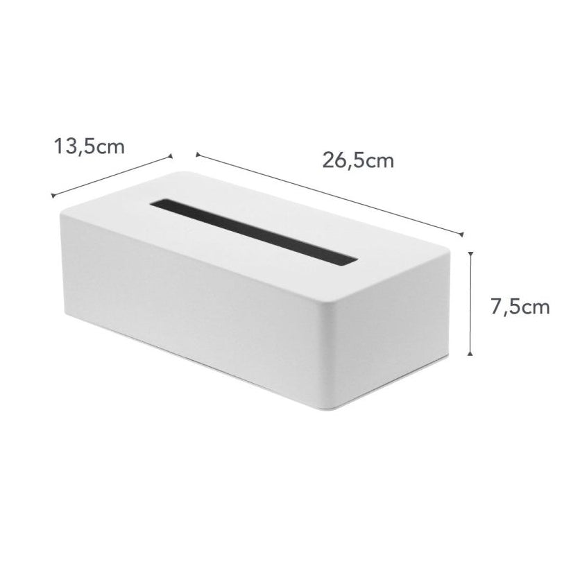 Tower Tissuebox Staal Zwart│Yamazaki│art. 04216│vooraanzicht met afmetingen