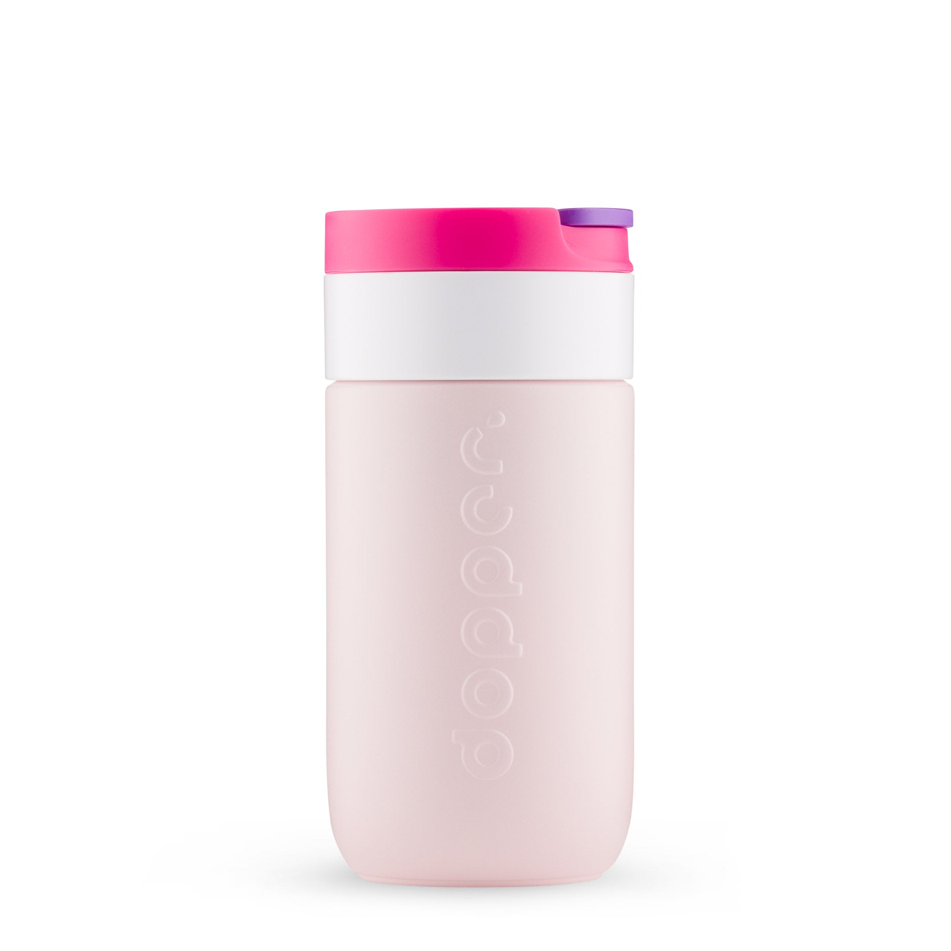 Dopper Travel Mug 300ml Berry Pink - vooraanzicht met witte achtergrond