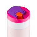 Dopper Travel Mug 300ml Berry Pink - detail van de Flip Cap geopend