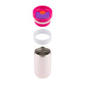 Dopper Travel Mug 300ml Berry Pink - losse nonderdelen zwevend boven elkaar