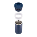 Dopper Travel Mug Small 300ml Breaker Blue (blauw) - losse onderdelen zwevend boven elkaar