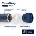 Dopper Travel Mug Small 300ml Breaker Blue (blauw) - losse onderdelen met vermelding van materialen