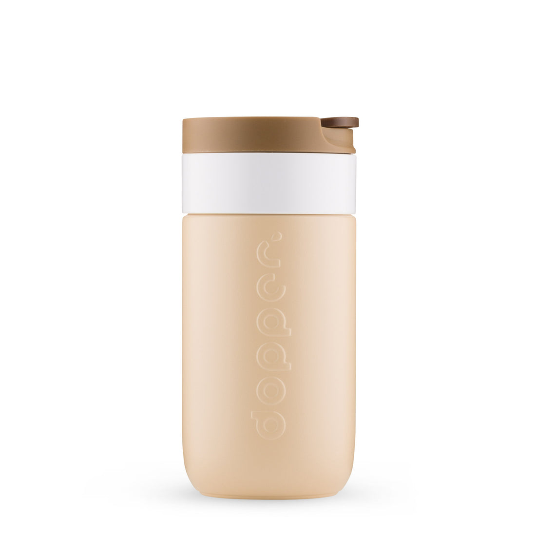 Dopper Travel Mug Small 300ml Earthy Brown (Beige) - vooraanzicht met witte achtergrond