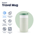 Dopper Travel Mug Small 300ml Forest Green - vooraanzicht met vermelding eigenschappen