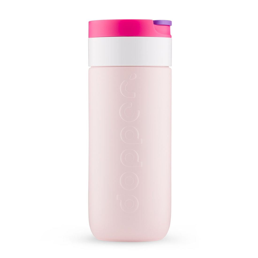 Dopper Travel Mug Large 400ml Berry Pink (roze) - vooraanzicht met witte achtergrond