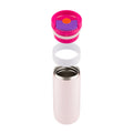 Dopper Travel Mug Large 400ml Berry Pink (roze) - losse onderdelen zwevend bovenelkaar