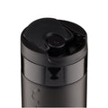 Dopper Travel Mug Large 400ml Blazing Black - detail dop met geopende Flip Cap