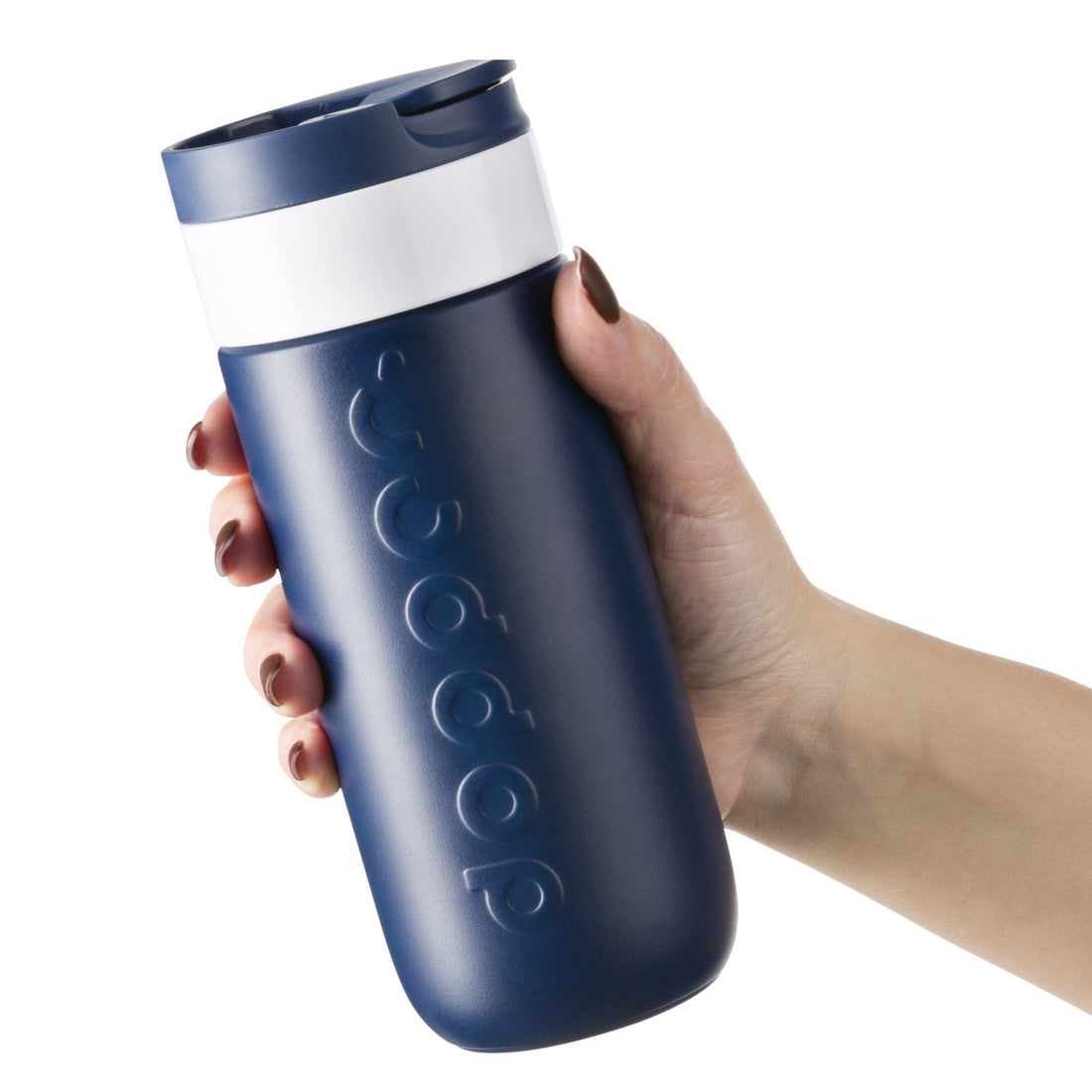 Dopper Travel Mug Large 400ml Breaking Blue (blauw) - vooraanzicht met witte achtergrond
