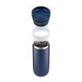 Dopper Travel Mug Large 400ml Breaking Blue (blauw) - losse onderdelen zwevend boven elkaar