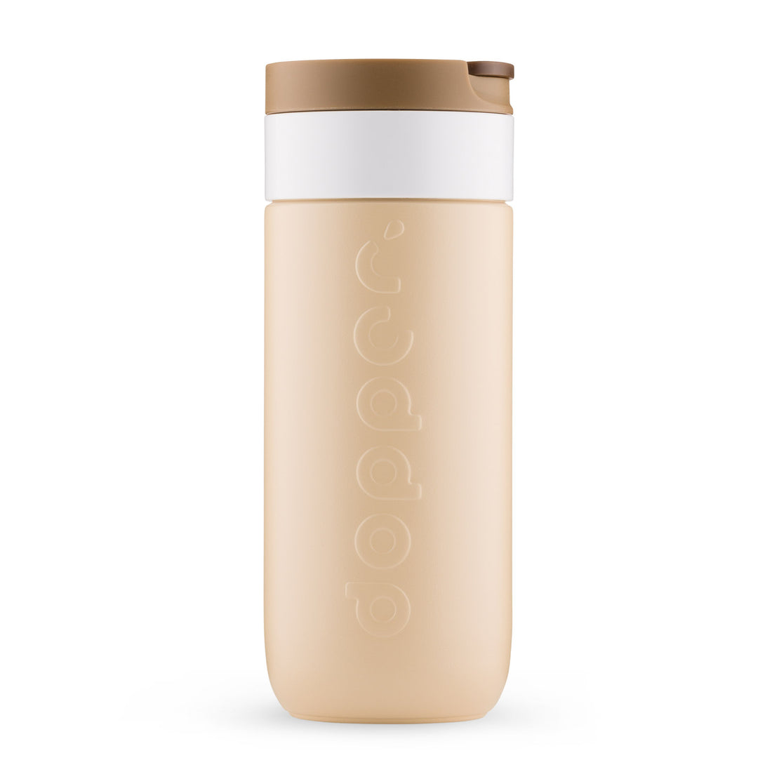 Dopper Travel Mug Large 400ml Earthy Brown (beige) - vooraanzicht met witte achtergrond