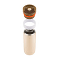 Dopper Travel Mug Large 400ml Earthy Brown (beige) - losse onderdelen zwevend boven elkaar