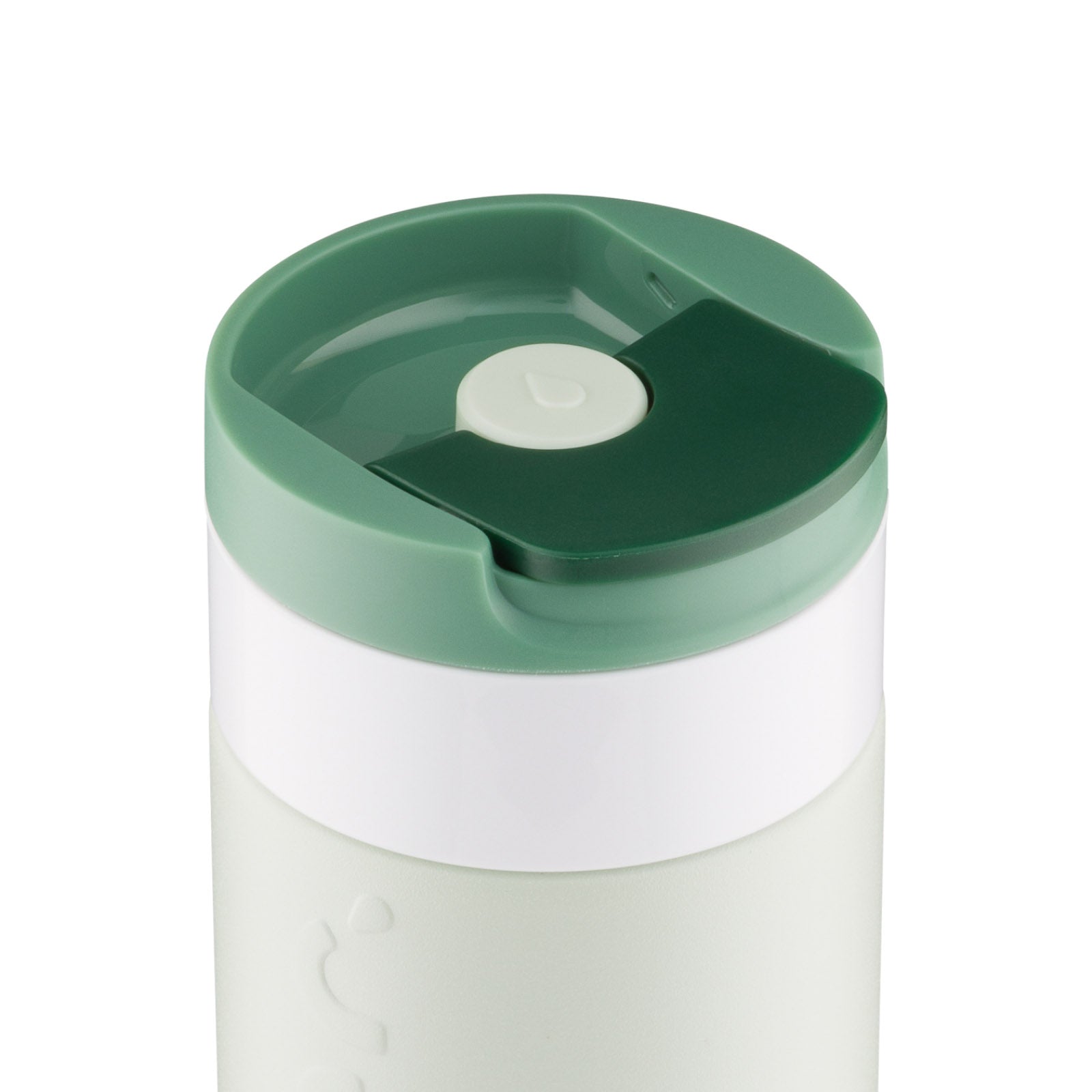Dopper Travel Mug Large 400ml Forest Green (groen) - detail met gesloten Flip Cap