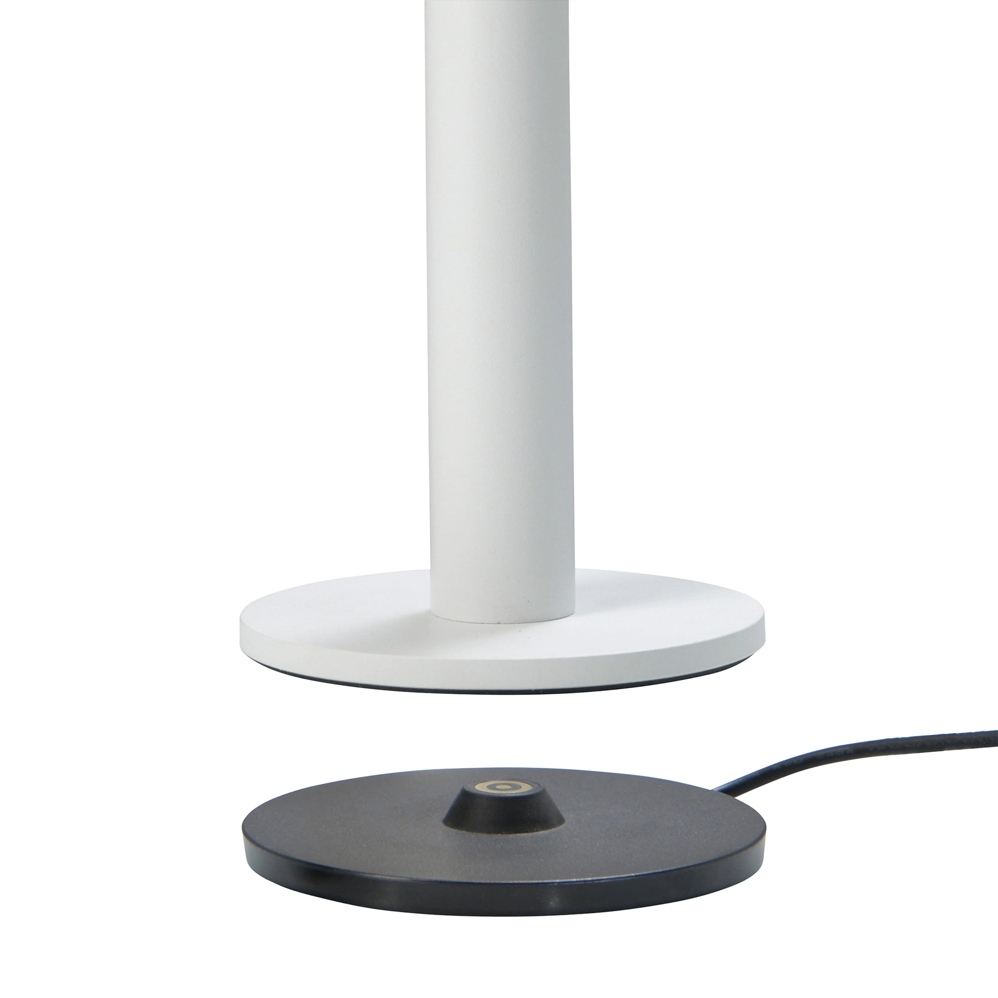 Sompex Tubo Buffet Rechargeable LED Table Lamp 2-Light White - detail of the charging station