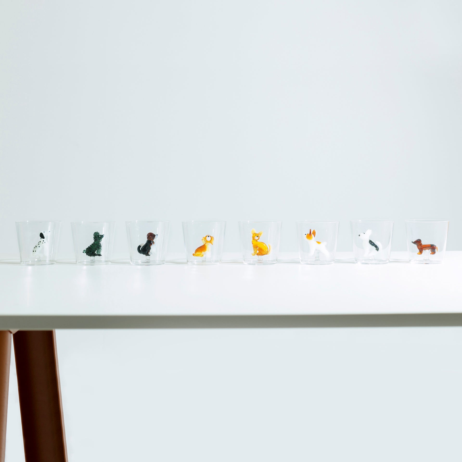 Tumbler Dogs│Ichendorf Milano│alle soorten uit collectie in rij op tafel