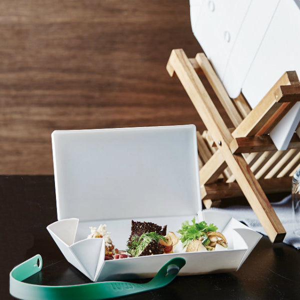 Uhmm 01 Opvouwbare Luchbox Warm Grijs│art. 981497│vooraanzicht met Strap in Donkergrijs