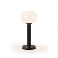 ELLE Decoration Vendome rechargeable table lamp in matt black, front view on a white background.