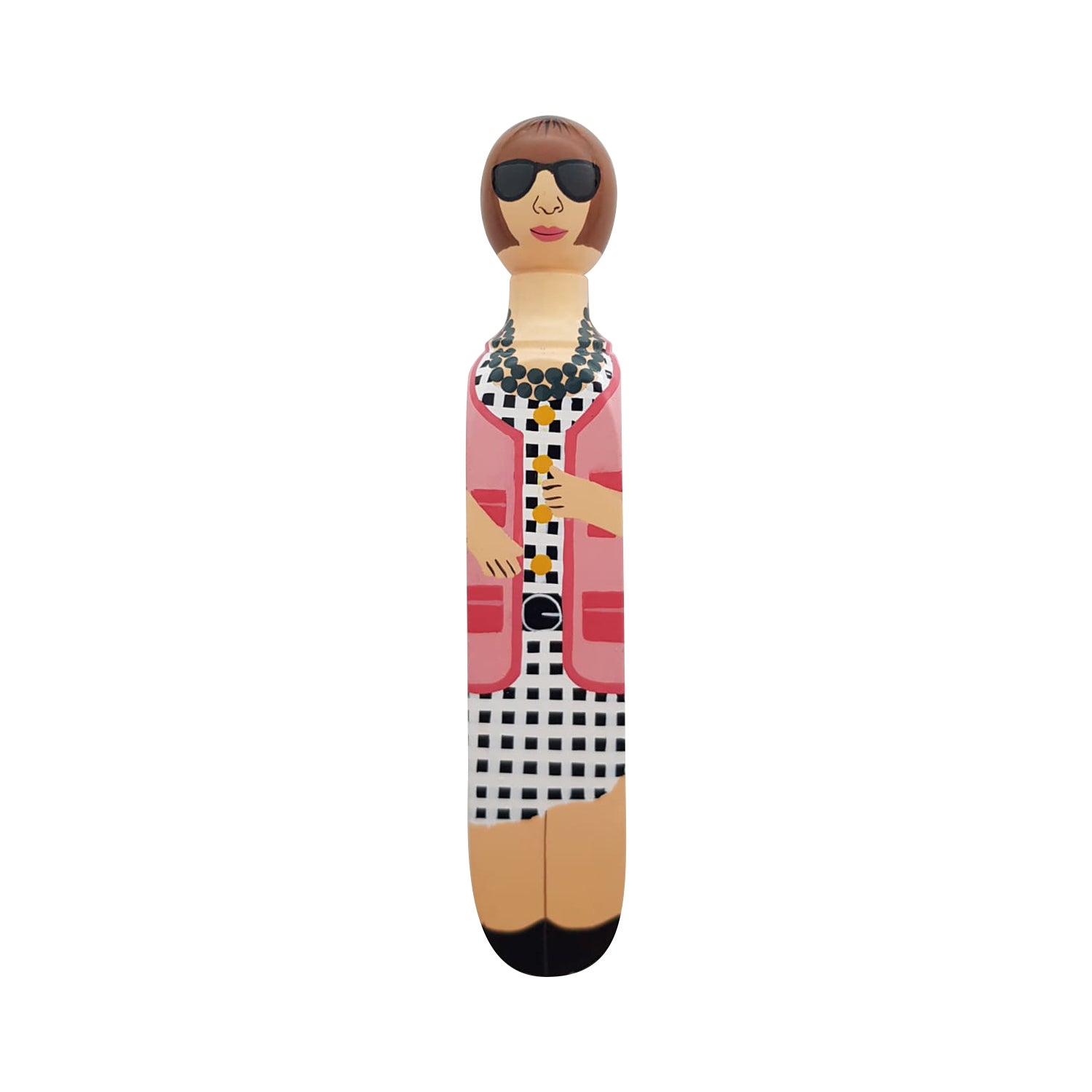 Wedgie Deurstopper Ana (Anna Wintour Look) - vooraanzicht met witte achtergrond