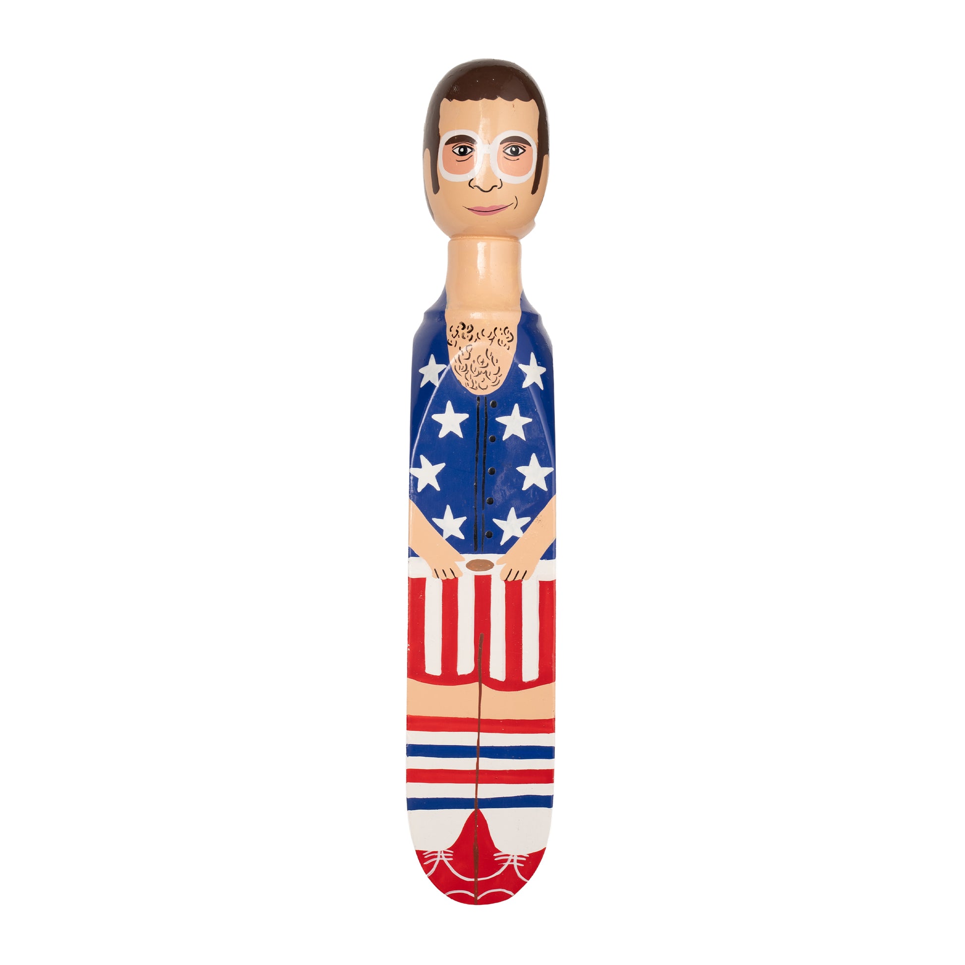 Wedgie Deurstopper Elty - Stars & Stripes (Elton John Look) - vooraanzicht met witte achtergrond