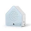 Satellitebox Waldregen Classic mit blaugrauer Front, schräg von vorne.